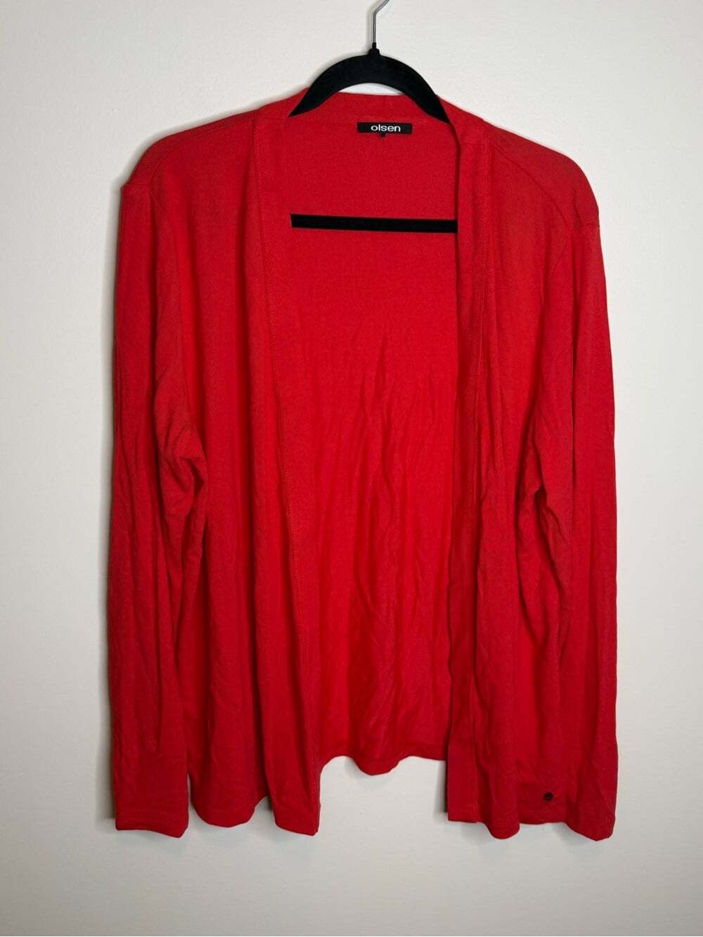 Olsen Hannah orange red open front cardigan size XL/16